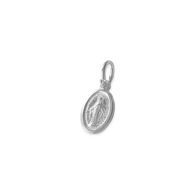 Colgante Medalla Virgen de los Rayos Mini Plata Fina 925 Plateado TALLA UNICA