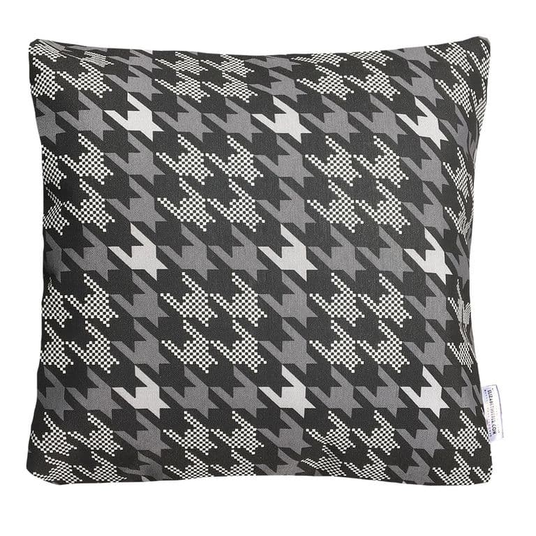FUNDA COJIN DECORATIVO DISENO PRINT GRIS Y NEGRO 45X45