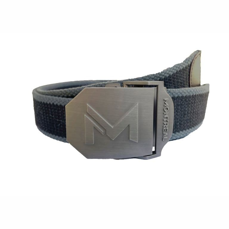 Cinturon Hombre Correa Lona Hebilla Metalica Gris Azul Oscuro TALLA UNICA