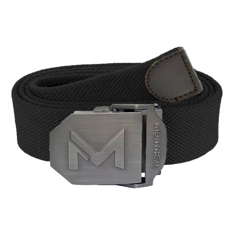 Cinturon Hombre Correa Lona Hebilla Metalica Negro TALLA UNICA