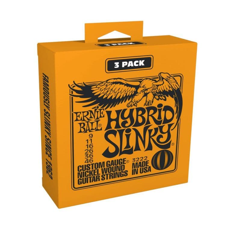 Set 3 Cuerdas para Guitarra Electrica 2222 Hybrid Slinky 09-46
