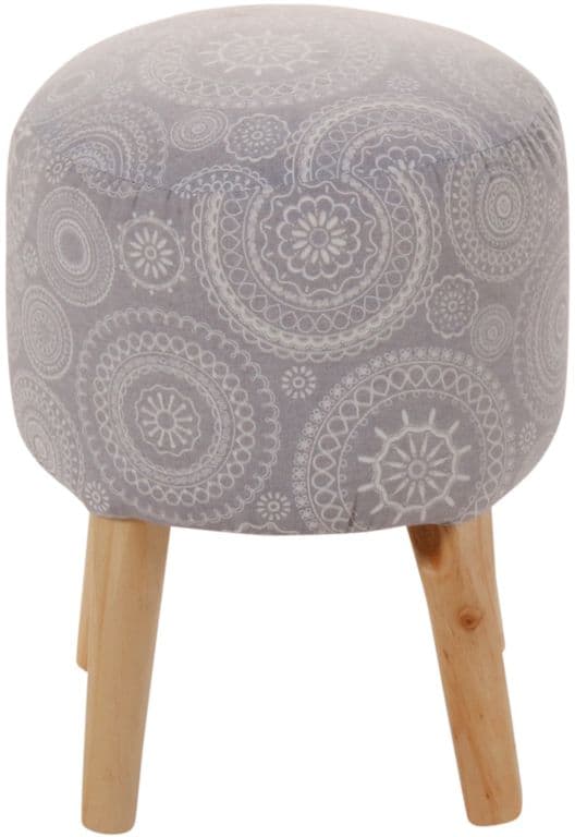 Pouf Bird Mandala Gris Estampado 35x35x45 cm Maxima Design