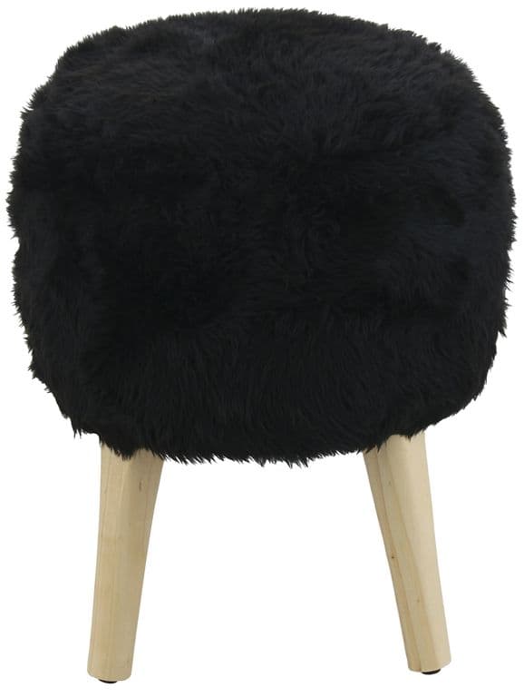 Pouf Bird Negro Piel Sintetica 35x35x45 cm Maxima Design