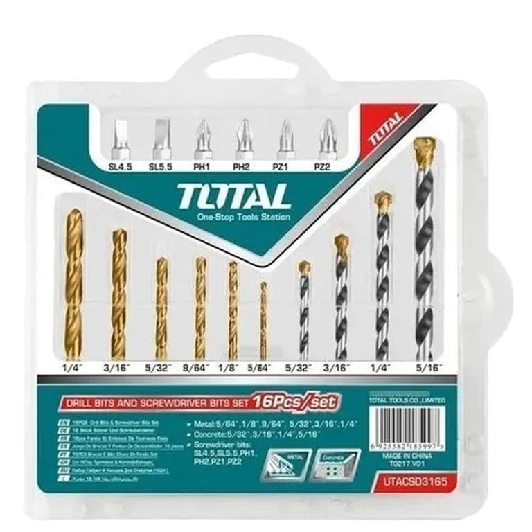 Set Puntas Mechas Metal Concreto 16 Piezas