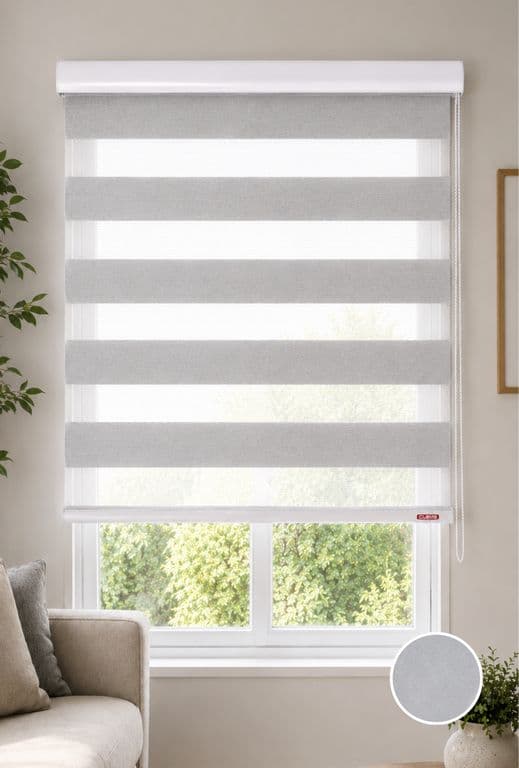 Cortina Roller Duo Zebra Dia y Noche 135X220 Gris