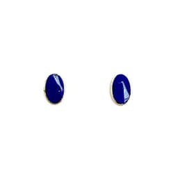 Aros Mini Ovalados Lapislazuli Plata Fina 925 Azul TALLA UNICA