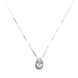 Collar Punto De Luz Gota Plata Fina 925 Plateado TALLA UNICA