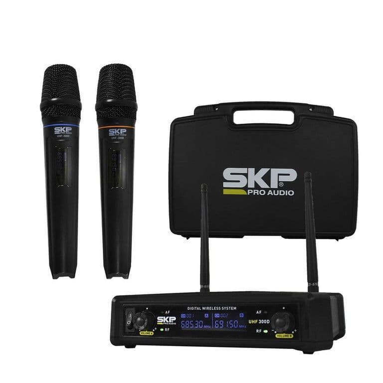 MICROFONO DOBLE INALAMBRICO UHF 300D