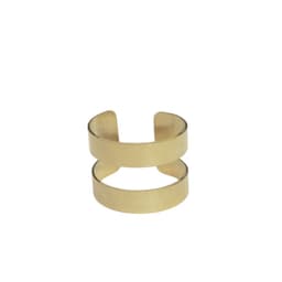 Anillo 2 Argollas Satinadas Enchapado Oro 18K Adaptable Dorado TALLA UNICA