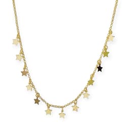 Collar Choker Estrellas Colgantes Enchapado Oro 18K Dorado TALLA UNICA