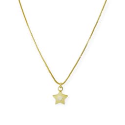 Collar Estrella Circon Blanco Enchapado Oro 18K 45cm Dorado TALLA UNICA
