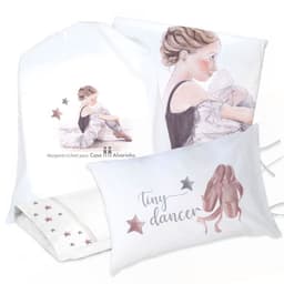 Juego de Cama Funda de Plumon + Sabana Bajera +2 Fundas Almohada Bailarina 1 Plaza