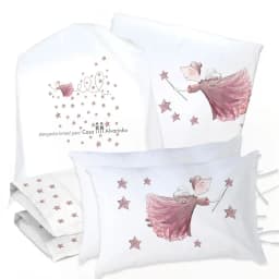 Juego de Cama Funda de Plumon + Sabana Bajera + 4 Fundas Almohada Hada 2 Plazas