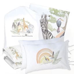 Juego de Cama Funda de Plumon + Sabana Bajera + 4 Fundas Almohada Safari 2 Plazas