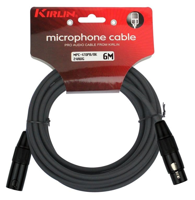Cable Microfono Negro 6Mts Mpc-470Pb-6