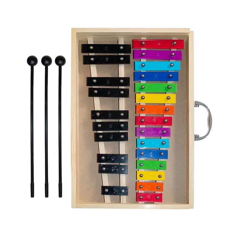 Metalofono Cromatico 25 Tonos Color Caja Madera All25Sc