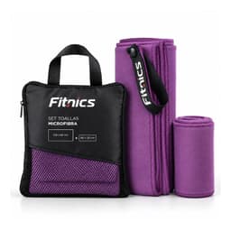 Toalla De Viaje Microfibra Set X2 120x60 + 80x30 + Estuche Violeta