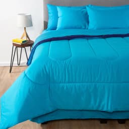 COMBO 52 PLUMON BICOLOR CELESTE AZUL 2 PLAZAS