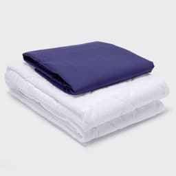 COMBO SABANA AZUL CUBRECOLCHON KING