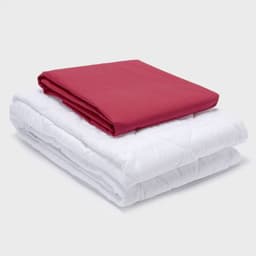COMBO SABANA ROJA CUBRECOLCHON KING