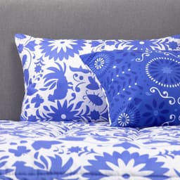 PLUMON MEXICO REVERSIBLE ESTAMPADO AZUL 2 PLAZAS