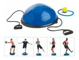Balon Bosu 60cm + Manillas+Inflador - Azul