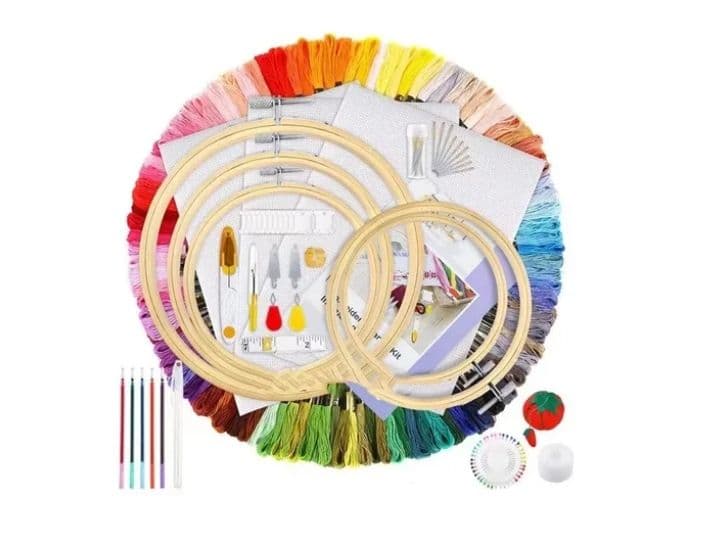 Set De Agujas Magica Bordado Kit De Hilos De Bordar Bambu