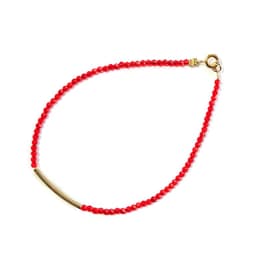 Pulsera Cristales Rojo Tubo Enchapado Oro 18K Rojo TALLA UNICA