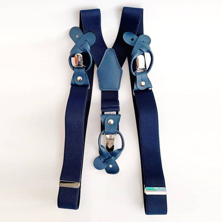 Suspensor hombre azul marino doble ajuste broche Luciacorbatas Azul ...