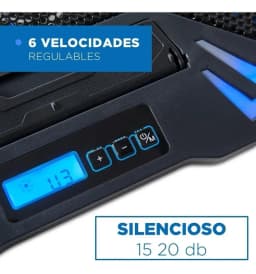 Base Cooler Enfriador Notebook 5 Ventiladores Control Lcd