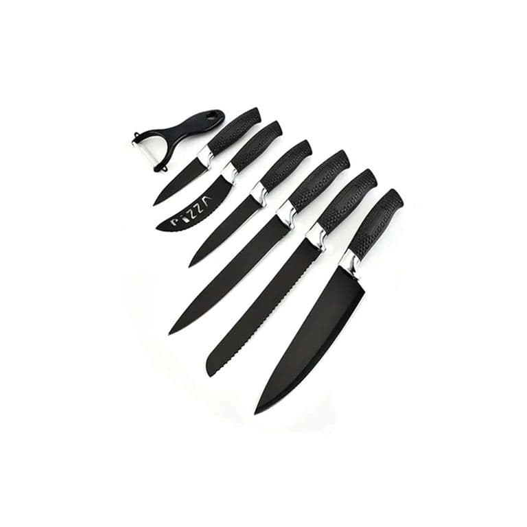 Set Juego De Cuchillos 7 Piezas Mango Ergonomico