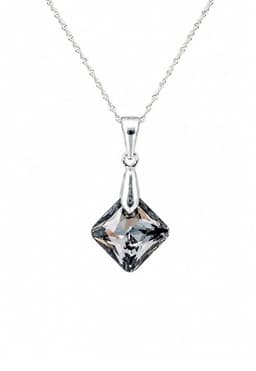 Collar Cristina Plata 925 creado con cristales de Swarovski Silver Night Negro TALLA UNICA