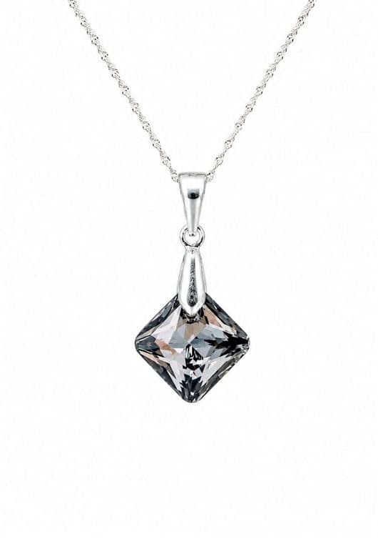 Collar Cristina Plata 925 creado con cristales de Swarovski Silver Night Negro TALLA UNICA