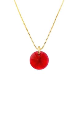 Collar Punto de Luz Gold 24K creado con cristales de Swarovski Scarlet Rojo TALLA UNICA