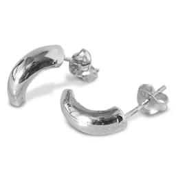 Aros Media Argolla Plata Fina 925 Plateado TALLA UNICA