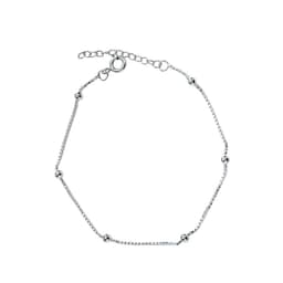 Pulsera 6 Bolitas Cadena Veneciana Plata Fina 925 Plateado TALLA UNICA