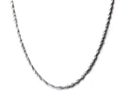 Cadena Cordon Enroscado 45cm Plata Fina 925. Plateado TALLA UNICA