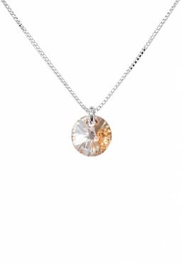 Collar Punto De Luz Plata 925 creado con cristales de Swarovski Golden Shadow Beige TALLA UNICA