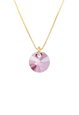 Collar Punto de Luz Gold 24K creado con cristales de Swarovski Antique Pink Rosa TALLA UNICA