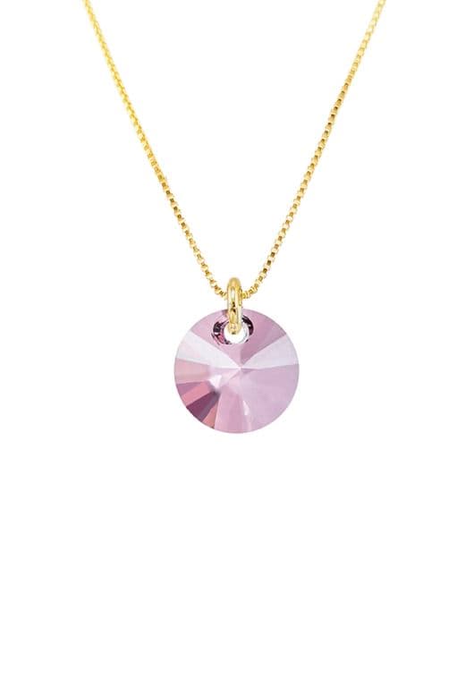 Collar Punto de Luz Gold 24K creado con cristales de Swarovski Antique Pink Rosa TALLA UNICA