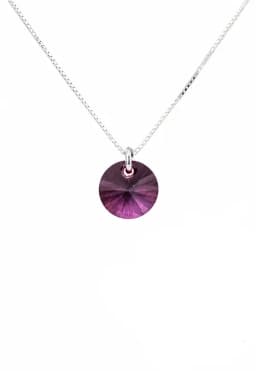 Collar Punto de Luz Plata 925 creado con cristales de Swarovski Antique Pink Rosa TALLA UNICA