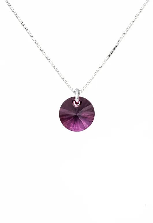 Collar Punto de Luz Plata 925 creado con cristales de Swarovski Antique Pink Rosa TALLA UNICA