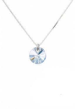 Collar Punto De Luz Plata 925 creado con Cristales de Swarovski Blue Shade Celeste TALLA UNICA