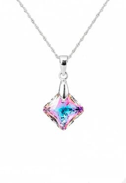 Collar Cristina Plata 925 creado con cristales de Swarovski Vitral Light Violeta TALLA UNICA