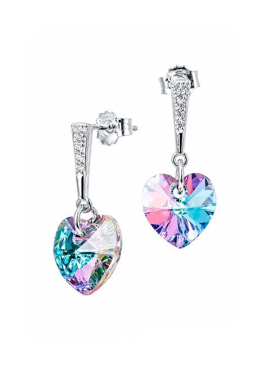 Aros Romance Plata 925 creado cristales de Swarovski Vitral Light Violeta TALLA UNICA