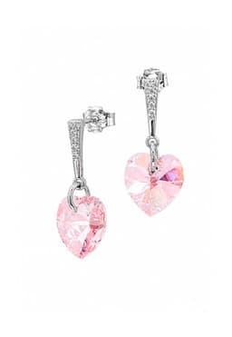 Aros Romance Plata 925 creado cristales de Swarovski Rose Rosa TALLA UNICA
