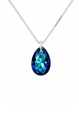 Collar Gota de Luz Plata 925 creado con cristales de Swarovski Bermuda Blue Azul TALLA UNICA