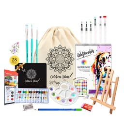 Set kit de Arte Pinturas Acuarelas 28 piezas con atril