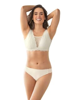 Calzon Colaless Invisible con Encaje en Cintura 012968 Crema M