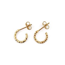 Aros Argollas Mini Diamantada 10mm Enchapado Oro 18K Dorado TALLA UNICA